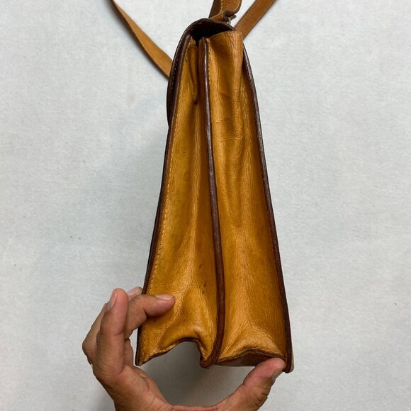 VINTAGE CANOA Crossbody Shoulder Bag Tan Pouch Phone Wallet 80s - Picture 5 of 16